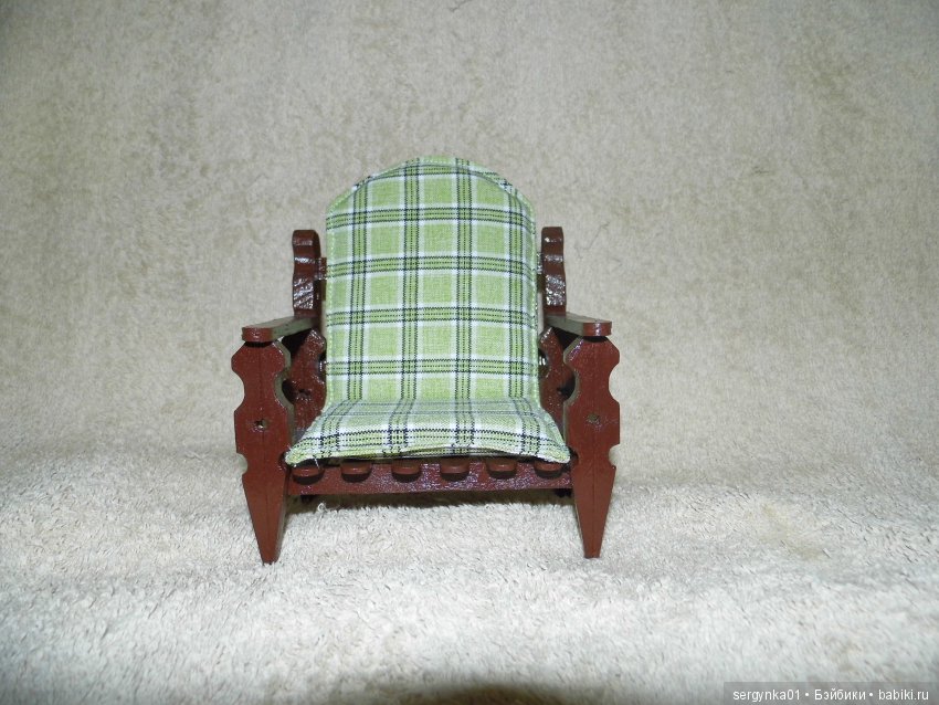 Кресла и стулья для кукол из прищепок и палочек от мороженого