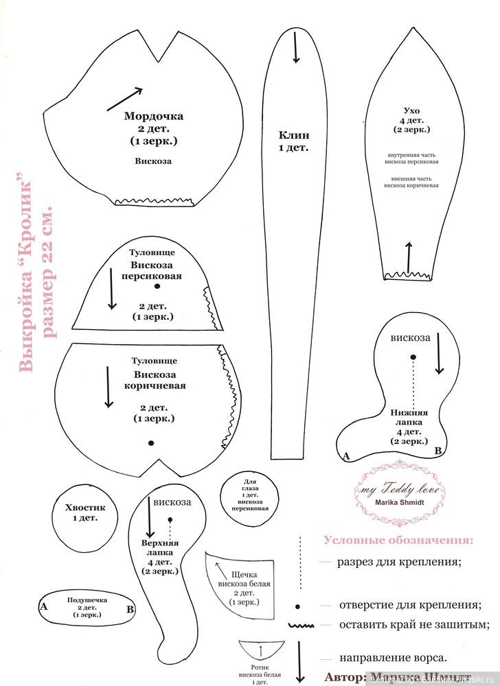 Выкройка зайки от Марики Шмидт (фото 2)