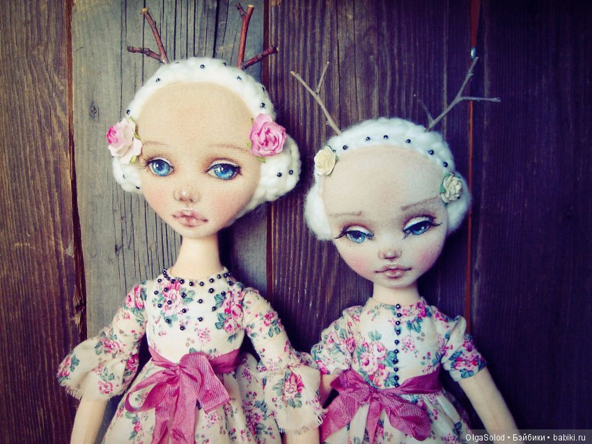 Аури и Лея - текстильные куклы-оленята | Бэйбики Аури и Лея - текстильные куклы-оленята