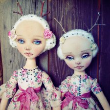 Аури и Лея - текстильные куклы-оленята