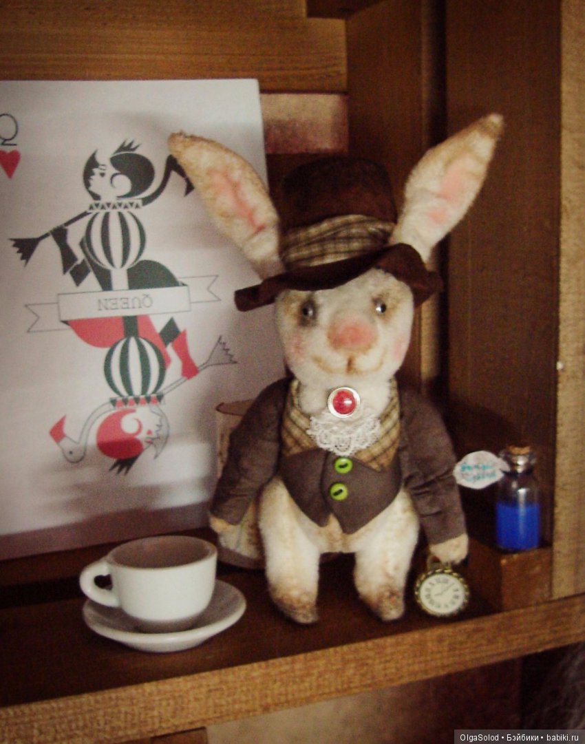 Следуй за белым кроликом... Алиса, текстильная кукла и белый кролик (фото 7)