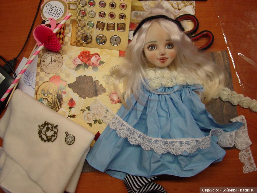 Следуй за белым кроликом... Алиса, текстильная кукла и белый кролик (фото 2)