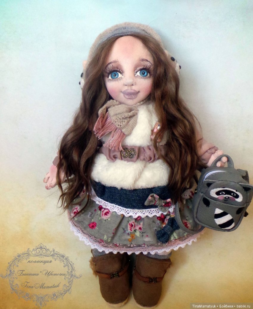 Текстильные куколки с объемным лицом, коллекция Бантики Цветочки