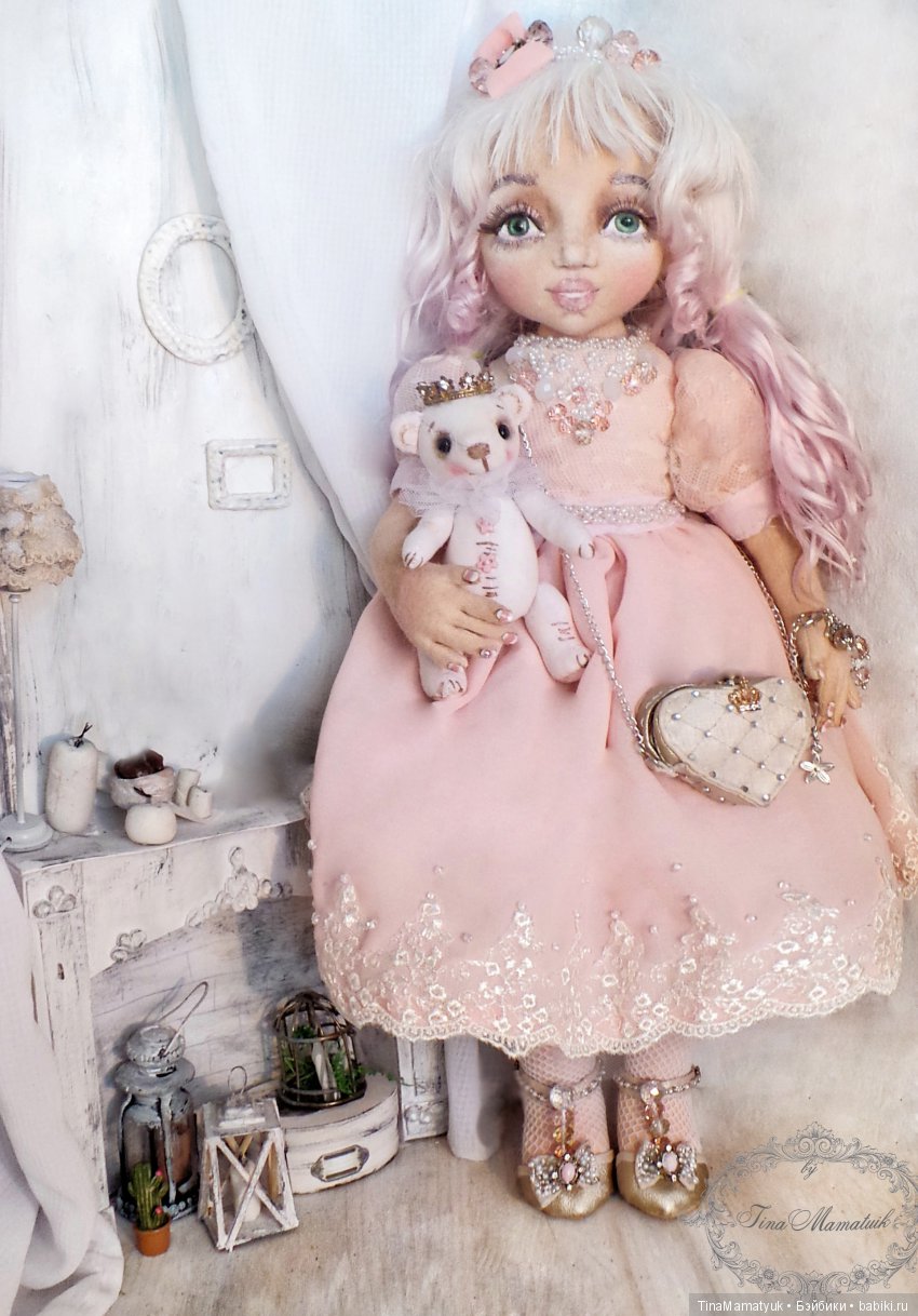 Текстильные куколки с объемным лицом, коллекция Бантики Цветочки (фото 7)