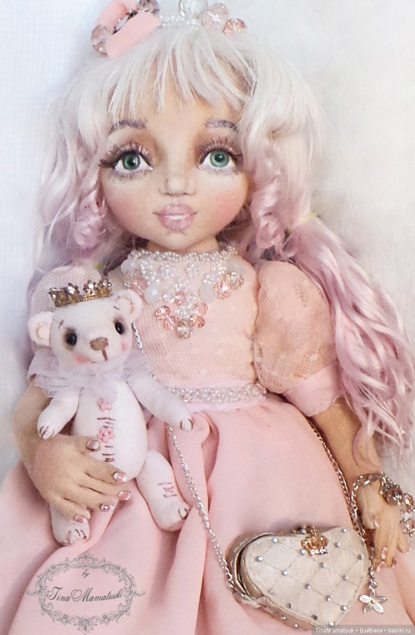 Текстильные куколки с объемным лицом, коллекция Бантики Цветочки