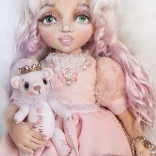 Текстильные куколки с объемным лицом, коллекция Бантики Цветочки