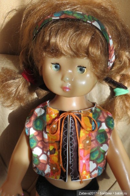 одежда, платье, советская кукла, топик, косынка