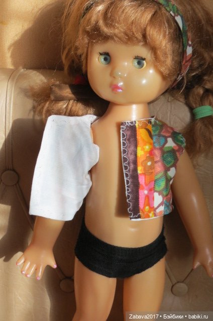 одежда, платье, советская кукла, жилет, косынка