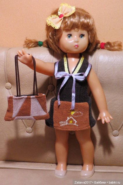 одежда, платье, советская кукла, шляпка, сумка