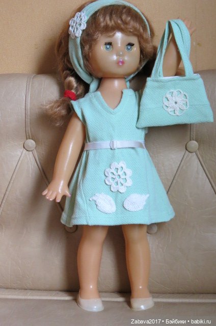 одежда, платье, советская кукла, шляпка, сумка