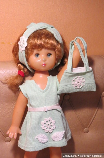 одежда, платье, советская кукла, шляпка, сумка