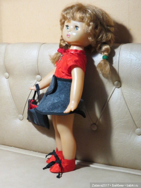 одежда, платье, советская кукла, сумка, косынка