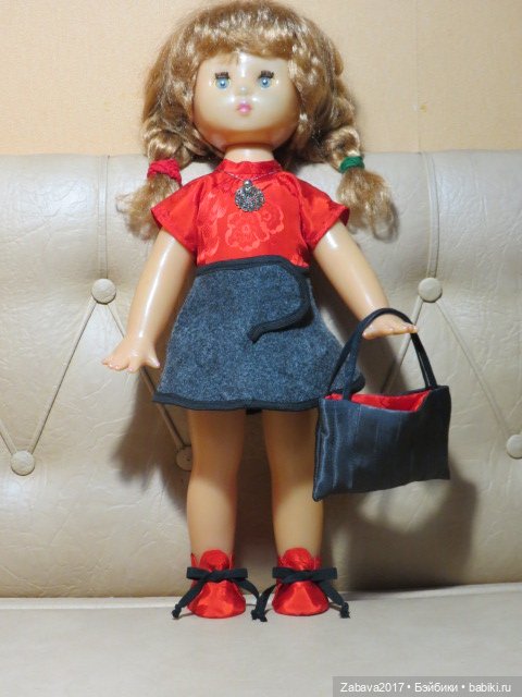 одежда, платье, советская кукла, сумка, косынка