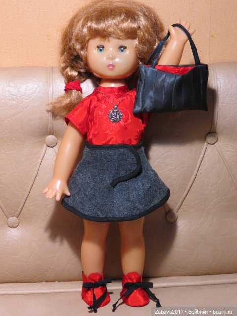 одежда, платье, советская кукла, сумка, косынка