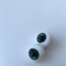 Стеклянные глазки сферы 14 мм зеленого цвета