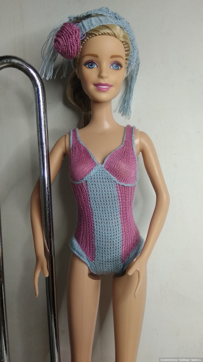 Комплект пляжной одежды для Барби. Вязание в разных техниках (фото 3)