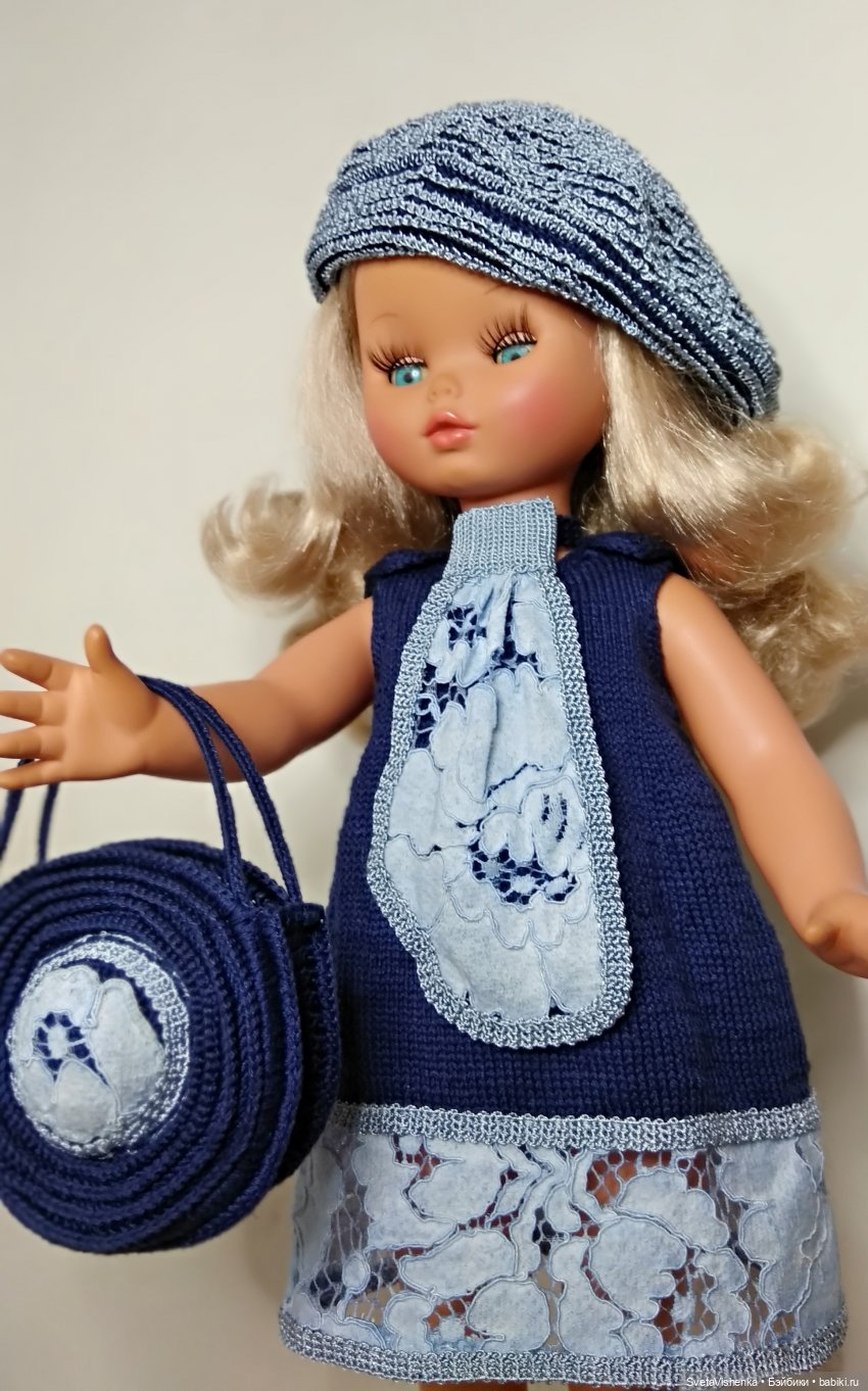 Платье с галстуком, сумочкой и беретиком | Бэйбики Платье с галстуком, сумочкой и беретиком