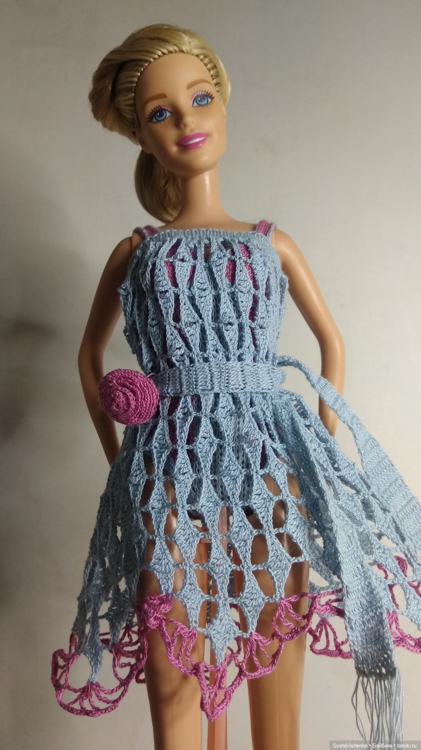 Комплект пляжной одежды для Барби. Вязание в разных техниках