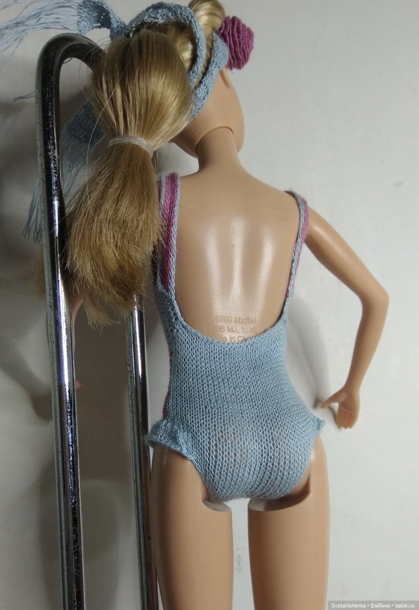 Комплект пляжной одежды для Барби. Вязание в разных техниках (фото 7)