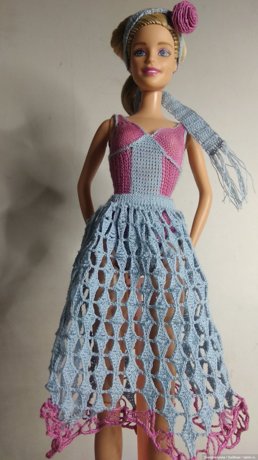 Комплект пляжной одежды для Барби. Вязание в разных техниках (фото 2)