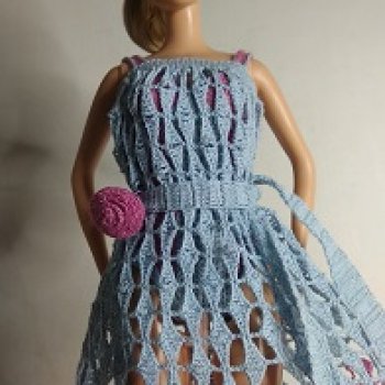 Комплект пляжной одежды для Барби. Вязание в разных техниках.