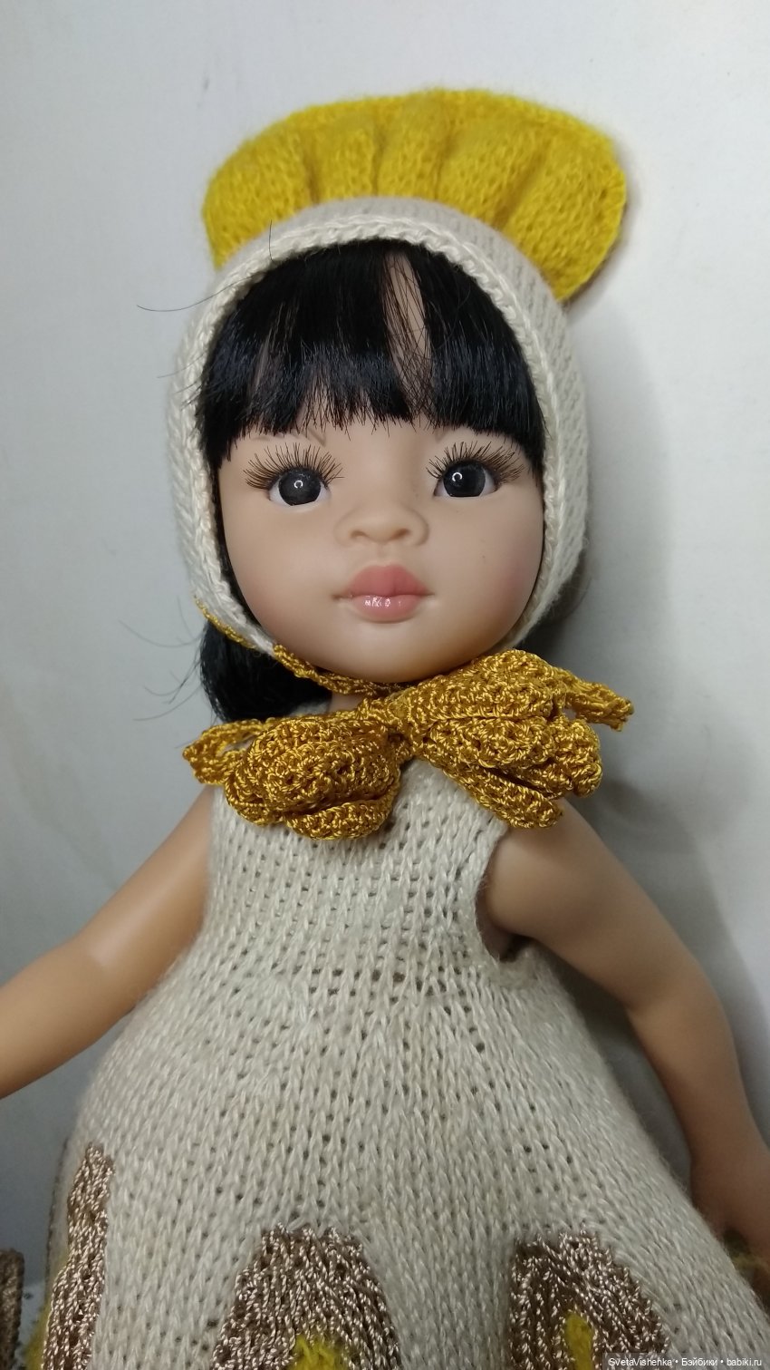 Комплект "Крокус" для Паолы, - платье, шапочка-менингитка и сумочка + МК (фото 3)