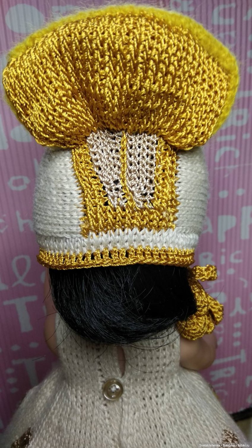 Комплект "Крокус" для Паолы, - платье, шапочка-менингитка и сумочка + МК (фото 4)