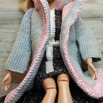 Мастер-класс по вязанию пальто для Барби от кутюр.