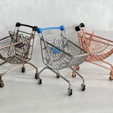 Тележка для покупок (металлическая) для кукол и интерьера