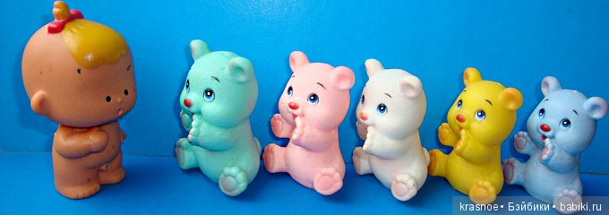 Пупсик Bikinis от Tomy 1991года и медвежата того же производителя