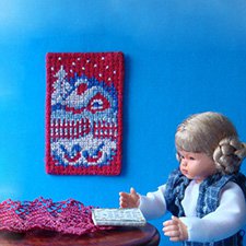 Вышитая миниатюра формата 1х12