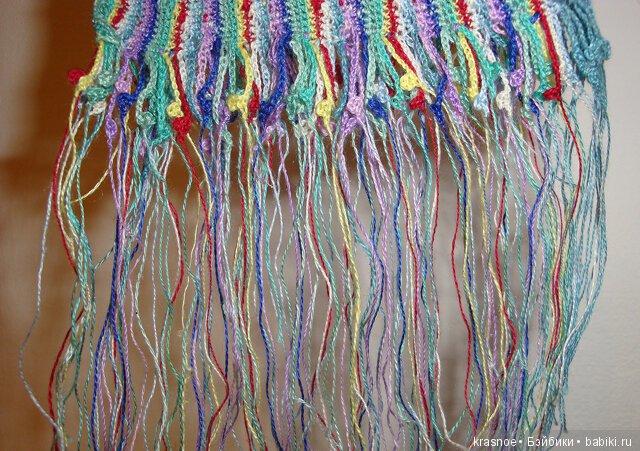 Вязаная миниатюра (уменьшенная копия пледа "Слезы апачей" автора SARAH LONDON) в формате 1х12