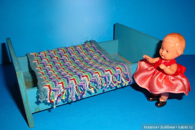 Вязаная миниатюра (уменьшенная копия пледа "Слезы апачей" автора SARAH LONDON) в формате 1х12 (фото 7)