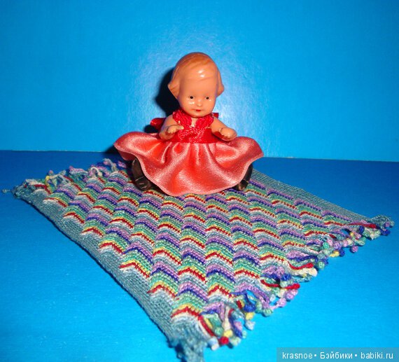 Вязаная миниатюра (уменьшенная копия пледа "Слезы апачей" автора SARAH LONDON) в формате 1х12 (фото 5)