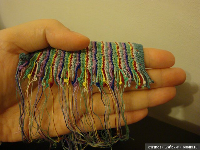 Вязаная миниатюра (уменьшенная копия пледа "Слезы апачей" автора SARAH LONDON) в формате 1х12 (фото 2)