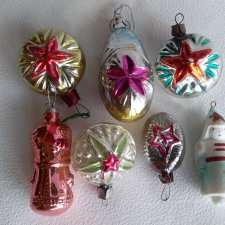 Елочные игрушки СССР №5 стеклянные агитация