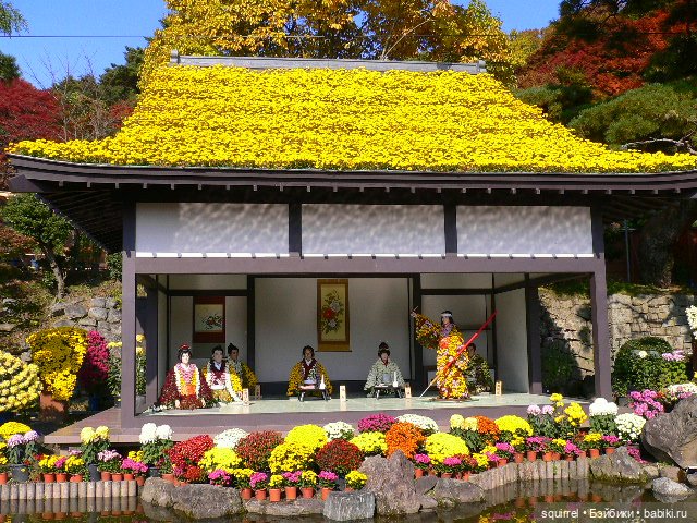 Японские куклы из хризантем (фото 9)