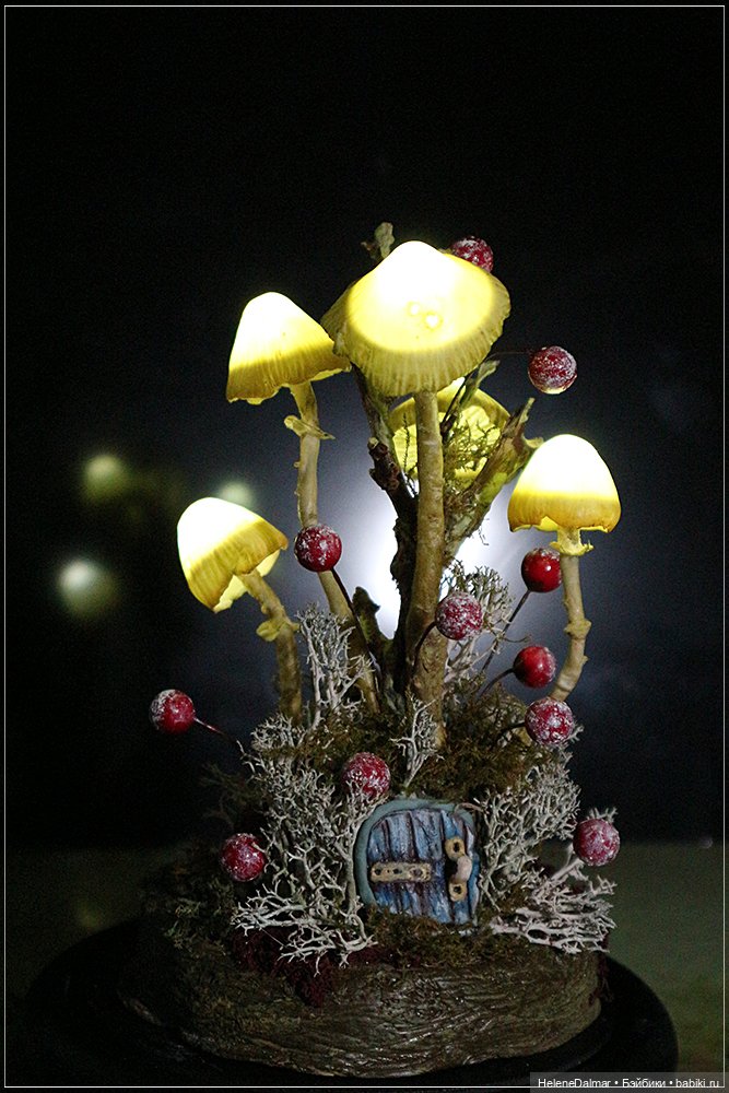 Как я делала светильник с грибами