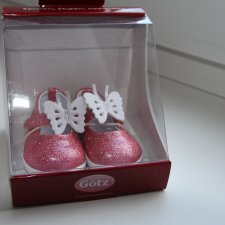 Блестящие розовые туфли для кукол Готц 42 - 50 см.