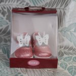 Блестящие розовые туфельки для кукол Gotz.