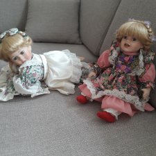Фарфоровые винтажные куклы Лежебока и Улыбашка. Снижение цены. Было 2500