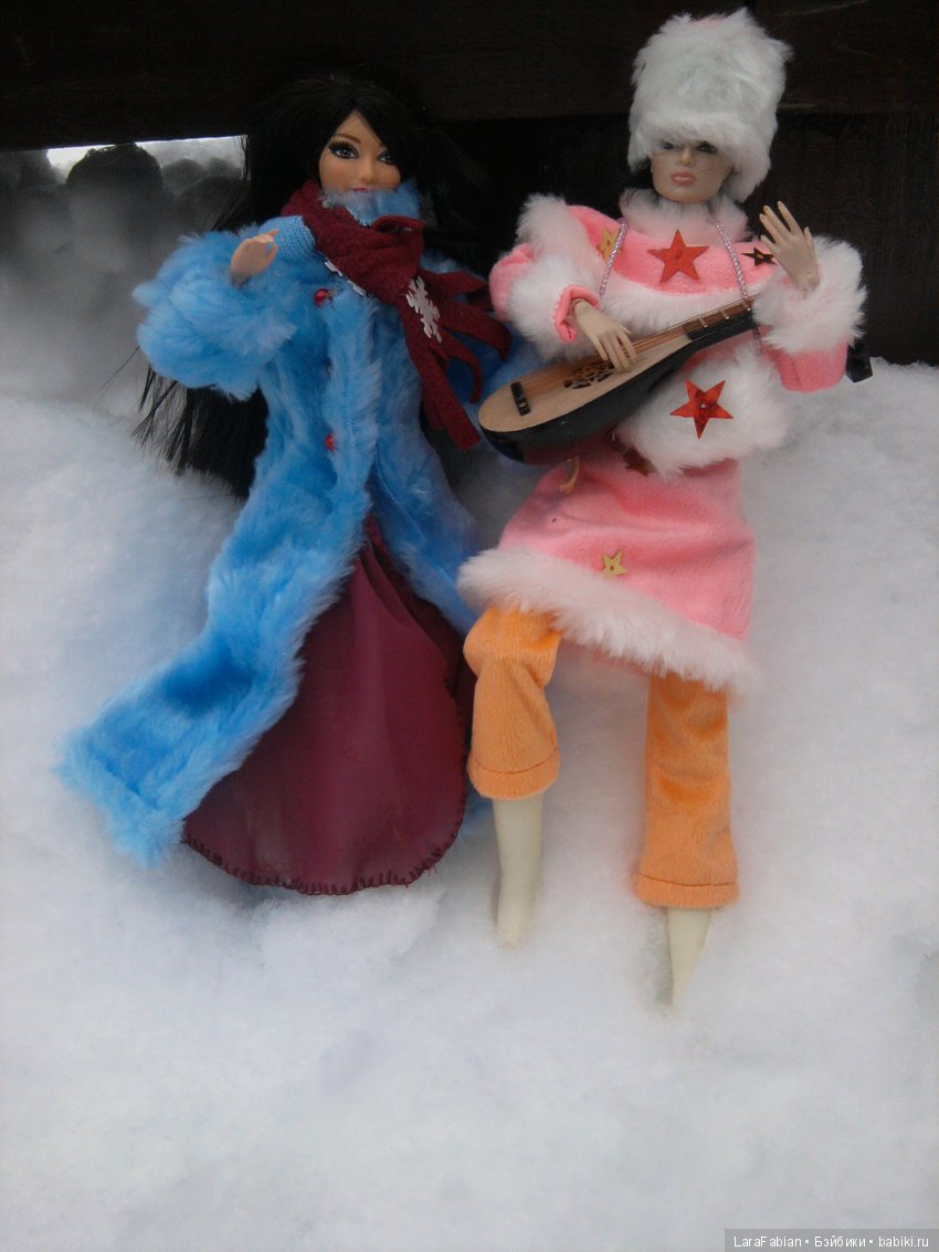 Зимняя прогулка в яблоневом саду с любимыми куклами (фото 4)
