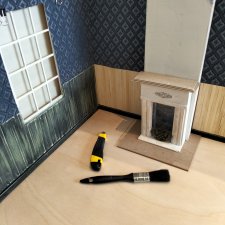 Камин и стены в румбокс "гостиная в паучем тупике"