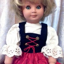 Раритетная шарнирная винтажная девочка Бигги из материала биггидур от WPM