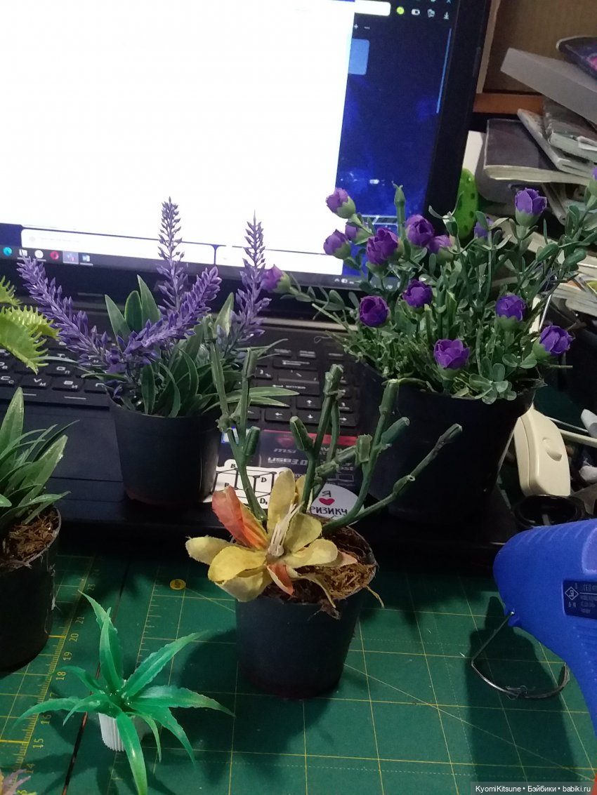 Цветок в горшочке — Создание миниатюры: МК (фото 3)