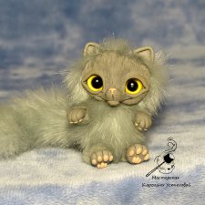 Котенок Серый Хулиган, добрый и пушистый