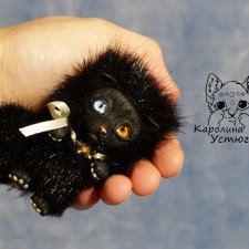 Котенок Черныш, опоздал на Хеллоуин