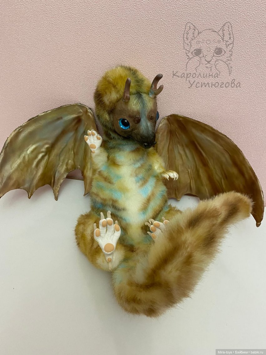 Дракон и звезды добра — Игрушки в смешанной технике (мех и глина): Арт