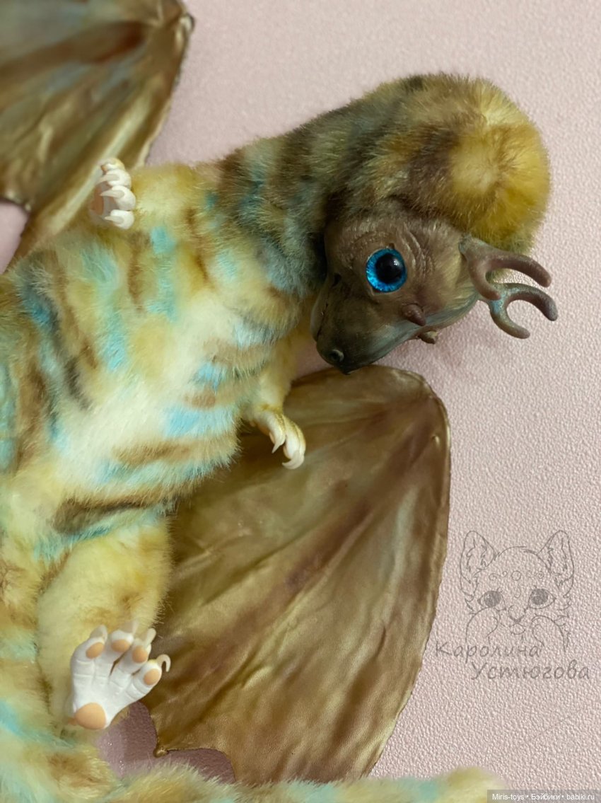 Дракон и звезды добра — Игрушки в смешанной технике (мех и глина): Арт