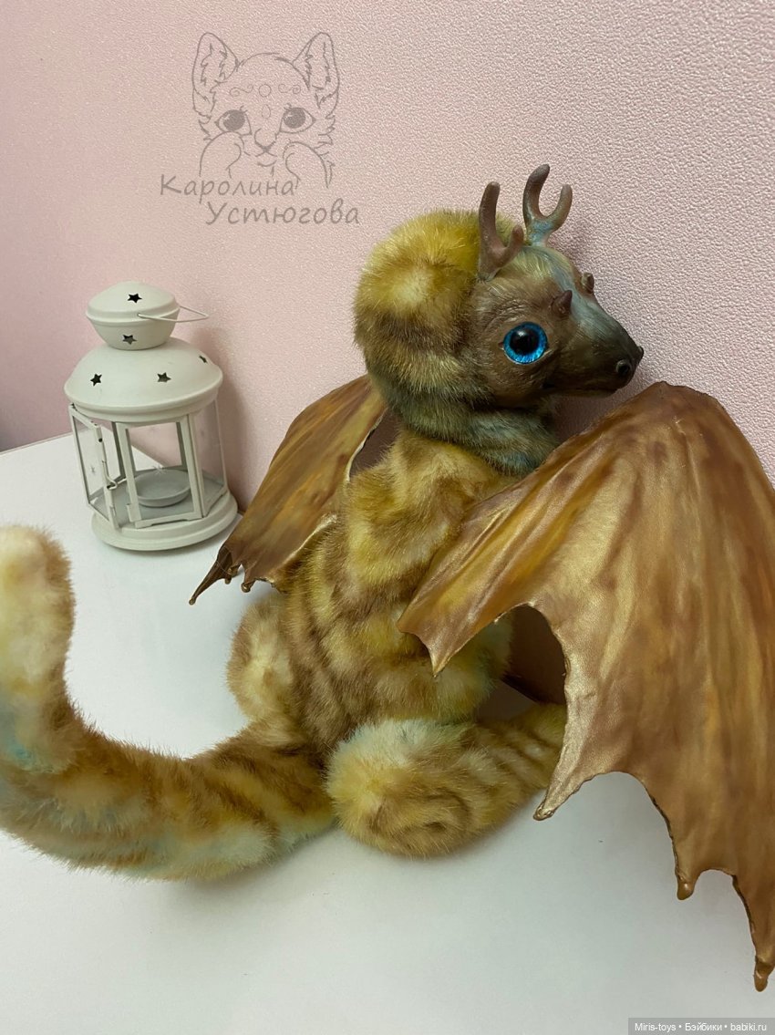 Дракон и звезды добра — Игрушки в смешанной технике (мех и глина): Арт